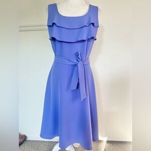 Alex Marie Purple Midi Dress with Ruffle Design